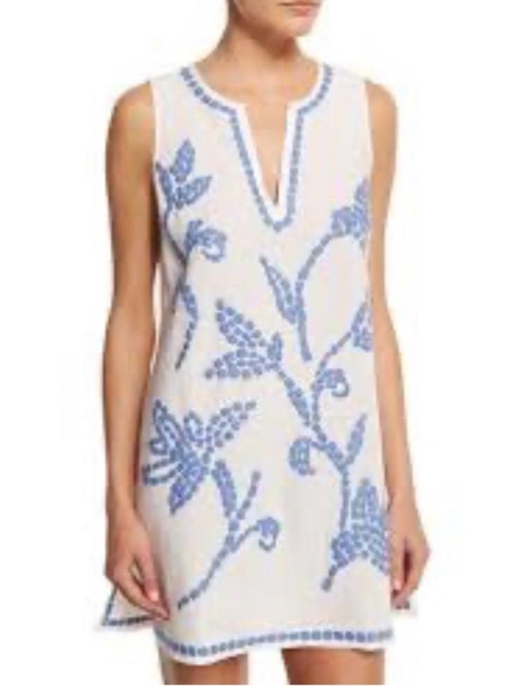 Tory Burch Tent Dress
White Talisay Embroidered Floral Linen Blend